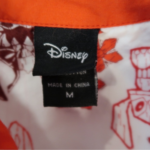 Disney: Our Universe Lilo & Stitch Tiki Woven Button-Up Shirt - Size Medium - Picture 8 of 8